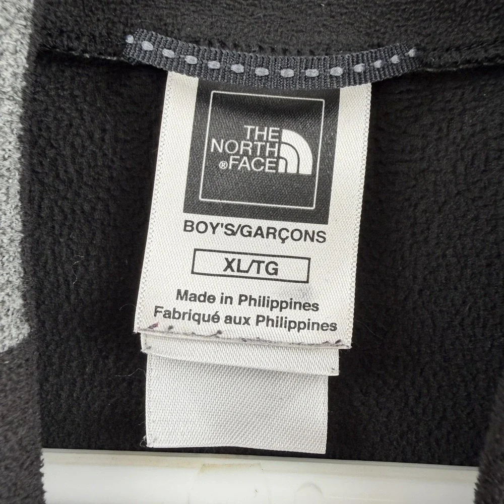 The North Face Jacket Boys XL Black Gray Fleece 1/4 Zip Pullover‎ Colorblock